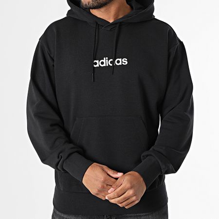 Adidas Sportswear - Felpa con cappuccio in lino JN1776 Nero