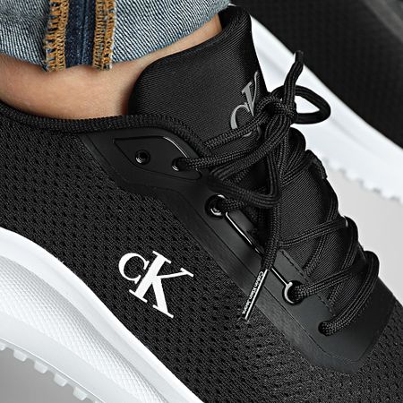 Calvin Klein - Eva Runner Mix Mesh 1285 Nero Scarpe da ginnastica bianche e luminose