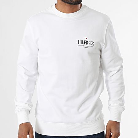 Tommy Hilfiger - Felpa Hilfiger con girocollo impilato 9376 Bianco