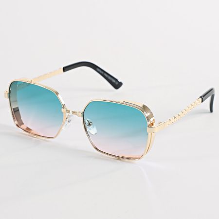 Frilivin - 973 Occhiali da sole in oro rosa verde