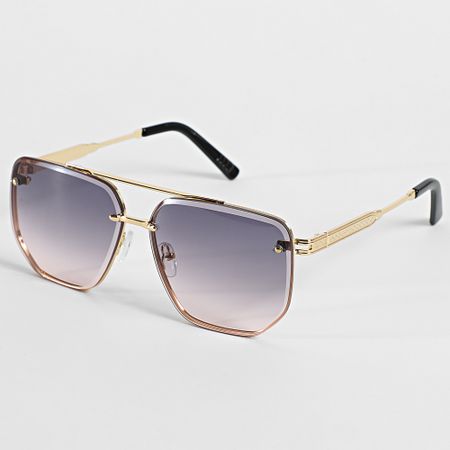 Frilivin - Occhiali da sole Violet Pink Gradient Gold 085