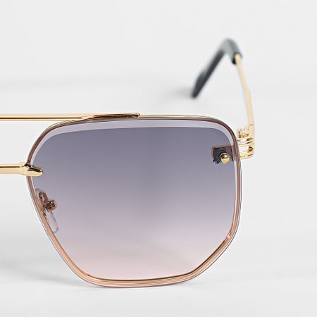 Frilivin - Occhiali da sole Violet Pink Gradient Gold 085