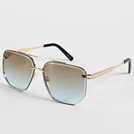 Frilivin - 085 Occhiali da sole marrone blu oro