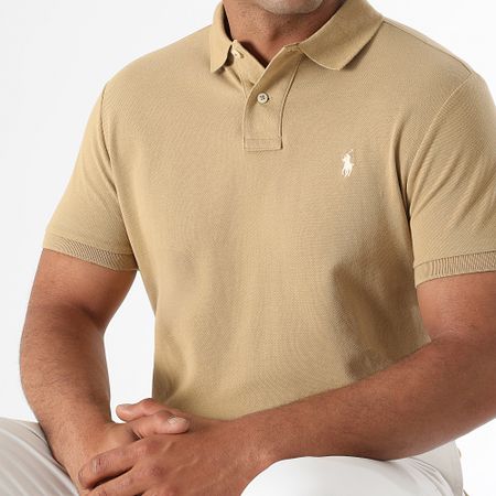 Polo Ralph Lauren - Polo Slim a manica corta personalizzata Original Player Beige