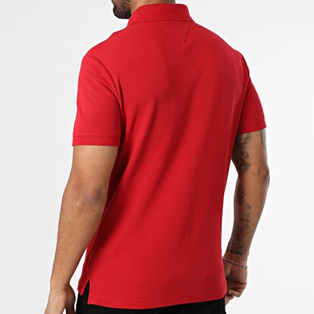 Tommy Hilfiger - Polo Hilfiger con inserto sul petto e manica corta 8130 Rosso