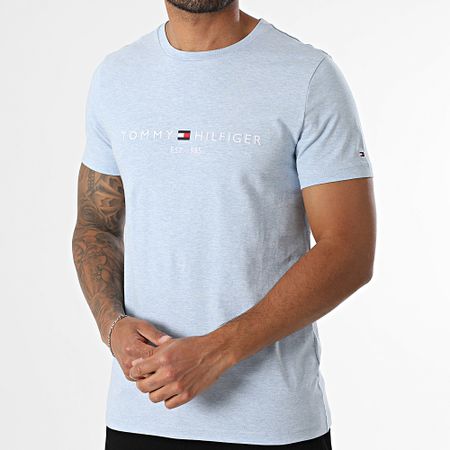 Tommy Hilfiger - 1797 Maglietta slim blu chiaro con logo