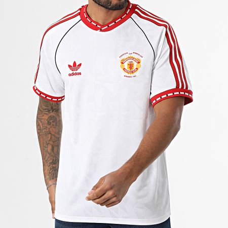 Adidas Originals - Maglietta Manchester United a righe JF0376 Bianco