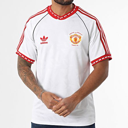 Adidas Originals - Maglietta Manchester United a righe JF0376 Bianco
