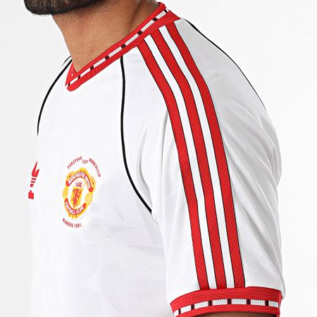 Adidas Originals - Maglietta Manchester United a righe JF0376 Bianco