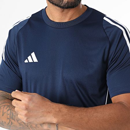 Adidas Sportswear - Maglietta con righe Tiro24 Jersey IS1018 blu navy