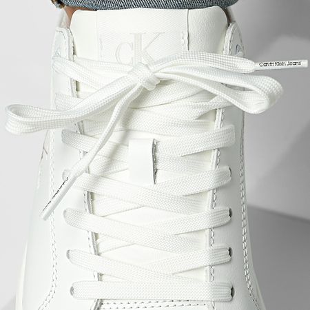 Calvin Klein - Chunky Cupsole Mono Leather 1317 Bright White Tandoori Spice Sneakers