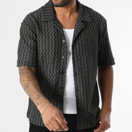 ADJ - 504 Camicia a maniche corte lavorata a maglia Verde Khaki Nero