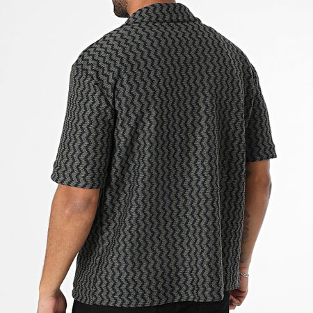 ADJ - 504 Camicia a maniche corte lavorata a maglia Verde Khaki Nero