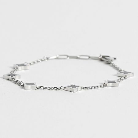 Make It Shine - Bracciale d'argento a fiori nero