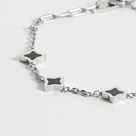 Make It Shine - Bracciale d'argento a fiori nero