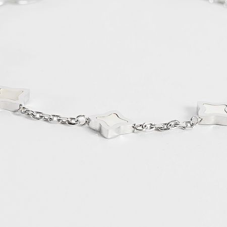 Make It Shine - Bracciale d'argento a fiori bianco