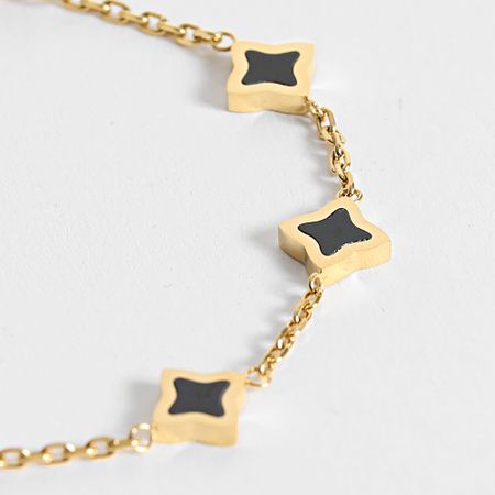 Make It Shine - Bracciale a cavi floreali oro nero