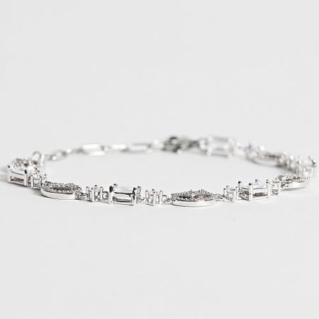Make It Shine - Bracciale in argento ghiacciato Signature Strass