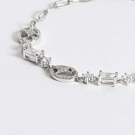 Make It Shine - Bracciale in argento ghiacciato Signature Strass