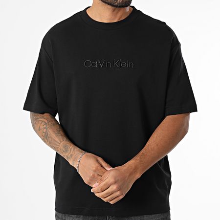 Calvin Klein - Tee Shirt Oversize Large Red Fashion Logo 206G Black