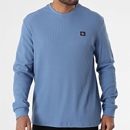 Calvin Klein - M217 Maglietta a maniche lunghe testurizzata blu