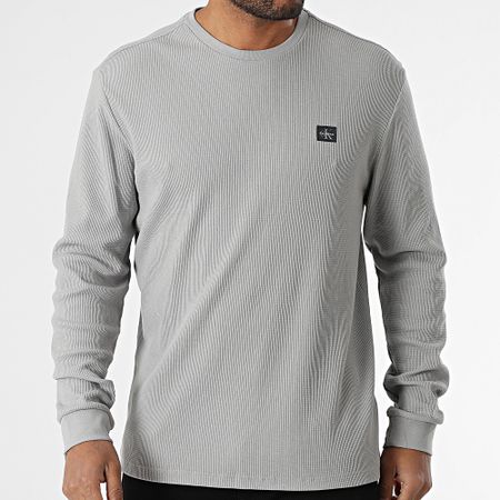 Calvin Klein - M217 Maglietta a maniche lunghe grigia testurizzata