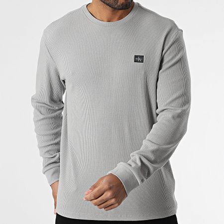 Calvin Klein - M217 Maglietta a maniche lunghe grigia testurizzata