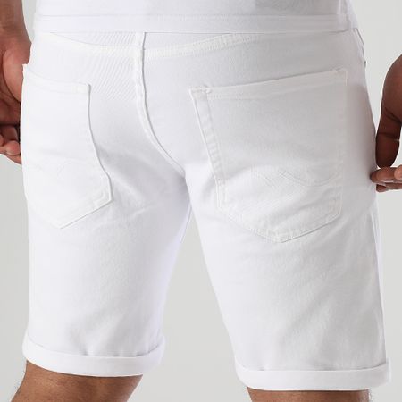 Jack And Jones - Pantaloncini Ethan Icon Trick Jean Bianco