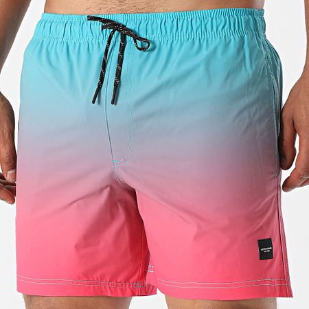 Jack And Jones - Pantaloncini da bagno Maui Blu Turchese Rosa Fucsia Gradiente