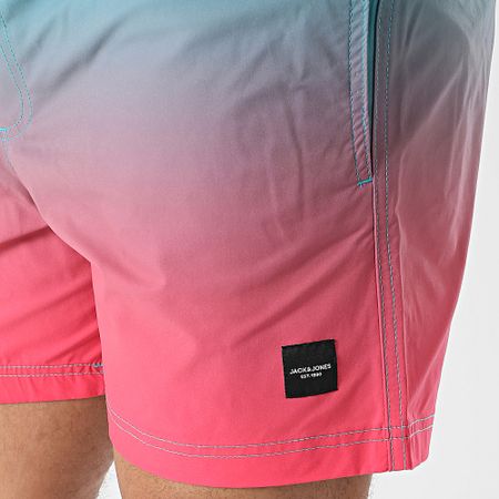 Jack And Jones - Pantaloncini da bagno Maui Blu Turchese Rosa Fucsia Gradiente