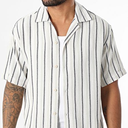 Jack And Jones - Camicia a maniche corte Coba Stripe Resort Beige Verde chiaro