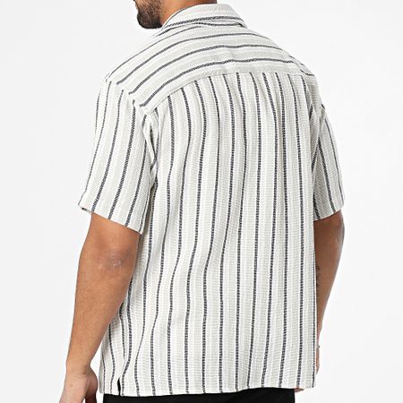 Jack And Jones - Camicia a maniche corte Coba Stripe Resort Beige Verde chiaro