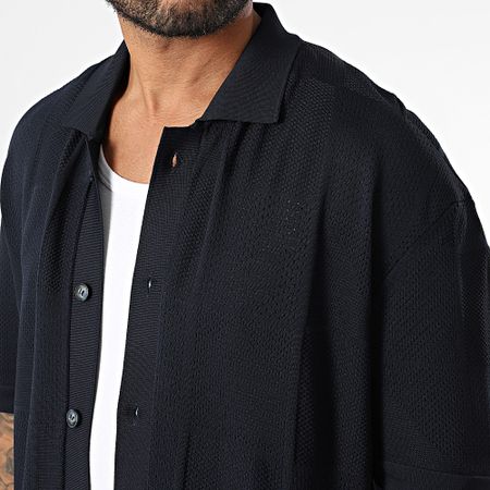 Mackten - 238 Camicia a maniche corte in rete blu navy