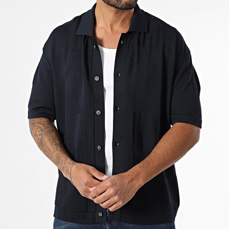 Mackten - 238 Camicia a maniche corte in rete blu navy