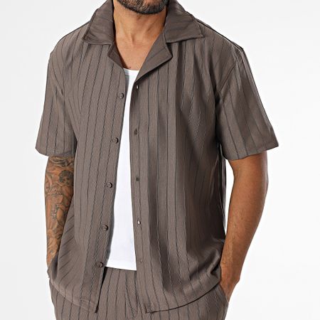 Mackten - Set camicia a maniche corte e pantaloncini da jogging 131 grigio antracite