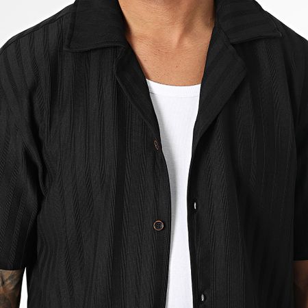 Mackten - Set camicia a maniche corte e pantaloni a righe 139 nero