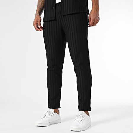 Mackten - Set camicia a maniche corte e pantaloni a righe 139 nero