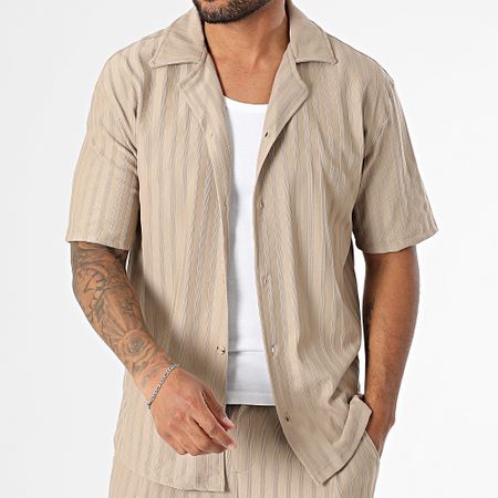 Mackten - Camicia a maniche corte e pantaloni a righe 139 Beige