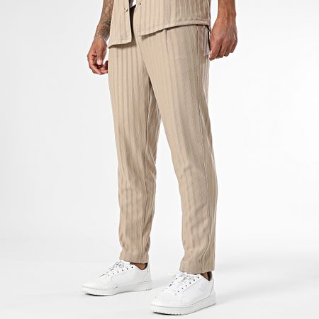 Mackten - Camicia a maniche corte e pantaloni a righe 139 Beige