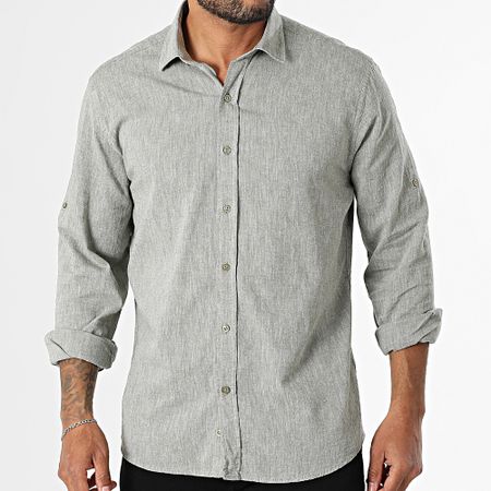 Armita - 807 Camicia a maniche lunghe verde cachi dal taglio regolare