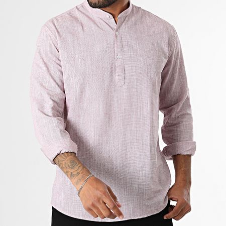 Armita - 808 Camicia a maniche lunghe Bordeaux Chiné Regular Fit