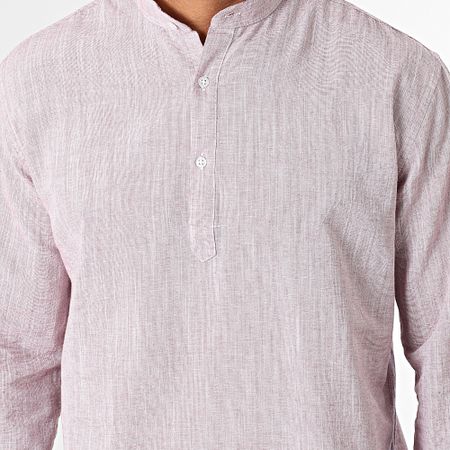 Armita - 808 Camicia a maniche lunghe Bordeaux Chiné Regular Fit