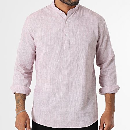 Armita - 808 Camicia a maniche lunghe Bordeaux Chiné Regular Fit