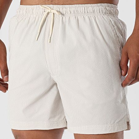 Jack And Jones - Pantaloncini da bagno a righe bianche Maui Beige