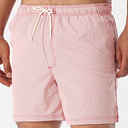 Jack And Jones - Pantaloncini da bagno Maui a righe rosso bianco