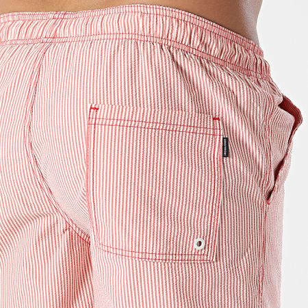 Jack And Jones - Pantaloncini da bagno Maui a righe rosso bianco