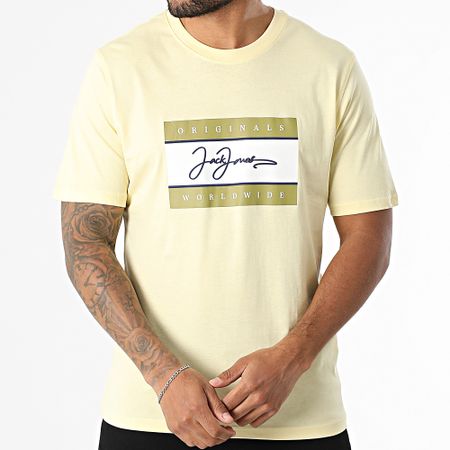 Jack And Jones - Frederiksberg Box Script Tee Shirt Giallo