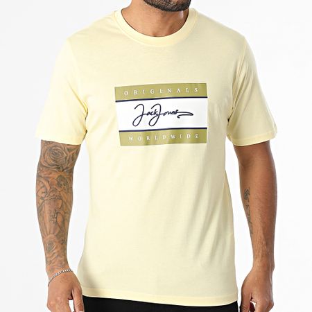Jack And Jones - Frederiksberg Box Script Tee Shirt Giallo