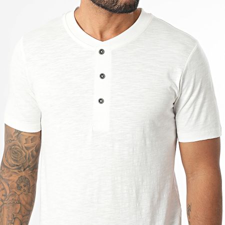 Jack And Jones - Blunixs Maglietta Henley con bottoni Beige chiaro
