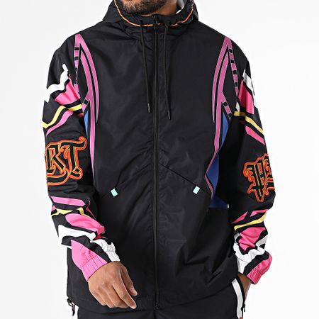 PRT - Set giacca con cappuccio e pantaloni cargo Rebel nero con zip